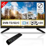 Xoro HTC 2249 21.5" Zoll (55 cm) LCD Fernseher mit HDTV Triple Tuner, integrierter Slot-In DVD Player, USB 2.0 Mediaplayer, CI+ Schacht, 12V Anschluss, schwarz [Energieklasse F] (XOR400724)