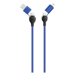 2GO 797368 USB Kabel 1,2 m USB A/USB C USB C/Lightning Schwarz - Blau (797368)