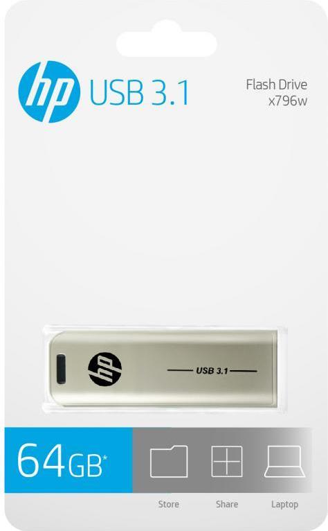 HP x796w USB-Stick 64 GB USB Typ-A 3.2 Gen 1 (3.1 Gen 1) Silber (HPFD796L-64)