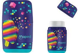 Maped Radierer-Spitzer-Kombi PIXEL PARTY Doppel-Spitzdose & Radierer in einem, Radierer & Spitzdose - 1 Stück (049223)