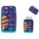 Maped Radierer-Spitzer-Kombi PIXEL PARTY Doppel-Spitzdose & Radierer in einem, Radierer & Spitzdose - 1 Stück (049223)