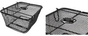 FISCHER Fahrrad-Gepäckträgerkorb PLUS Safe, schwarz engmaschiger Draht verhindert das Herausfallen des Inhalts, - 1 Stück (50655)