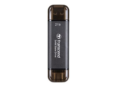 Transcend ESD310C Tragbare SSD 2 TB USB 3.2 Gen 2x1 Typ-A/Typ-C Schwarz