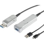 S/CONN maximum connectivity USB Verlängerung Optisch USB 3.0- USB 3.0 A Stecker auf USB 3.0 A + USB Micro B Buchse, 30,0m (30-35485)
