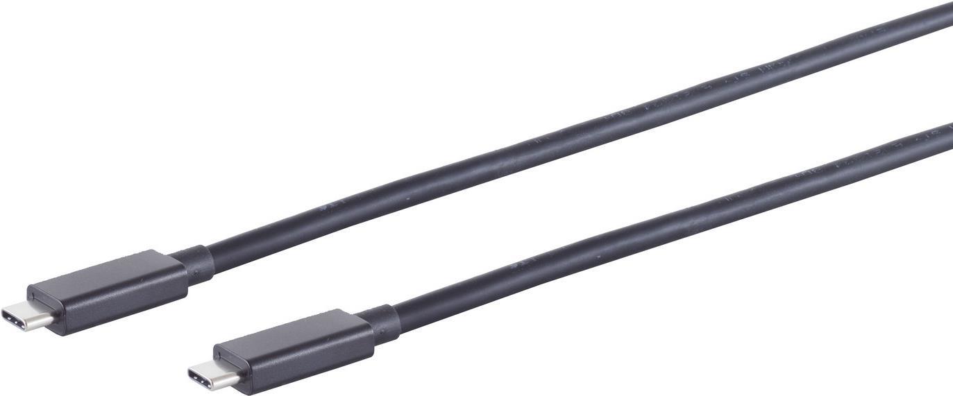 S/CONN maximum connectivity USB-C Verbindungskabel--USB Kabel Typ-C Stecker auf Typ C Stecker, 4.0 Gen 3x2, schwarz, 0,25m (13-65005)