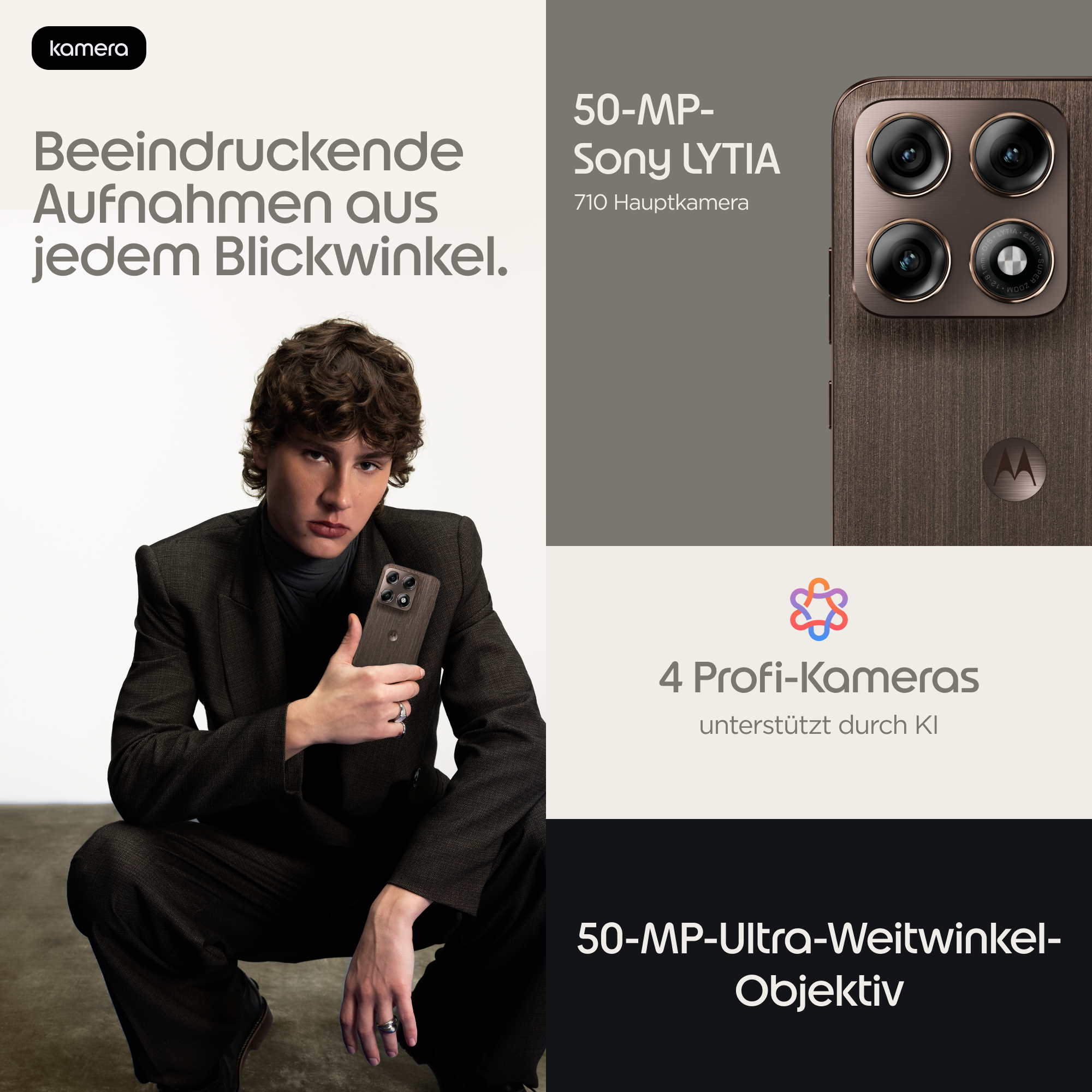 Motorola Edge 70 Pro Smartphone 6,78" AMOLED 144 Hz Android 16.0 8 GB RAM 256 GB 6500 mAh Chicory Coffee