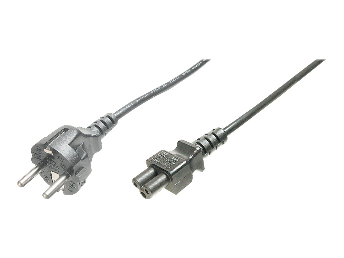 ASSMANN Stromkabel Schuko CEE 7/7 auf IEC 60320 C5 0,75 m H05VV-F 3G 0,75 mm² Schwarz