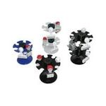 WEDO Stempelträger 6-fach, rund, schwarz Teller aus pulverbeschichtetem Metall, Säule vernickelt (64 601)