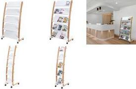 ALBA Prospektregal "DD5GMW", für 15 x DIN A4, buche / weiß 5 Fächer für je 3 Dokumente bis max. 240 x 320 mm, Gestell - 1 Stück (DD5GMW BC)