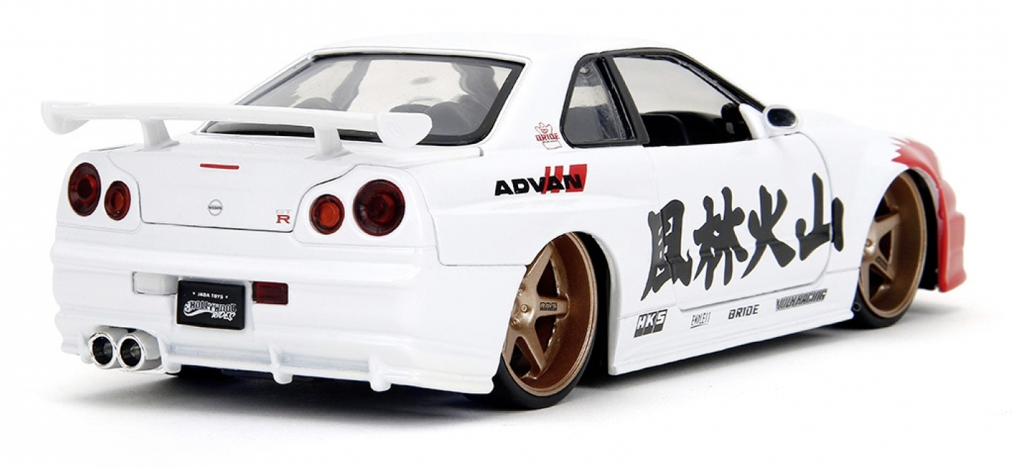 Jada Toys Street Fighter Ryu 1:24 Nissan Skyline GTR Rot, Weiß