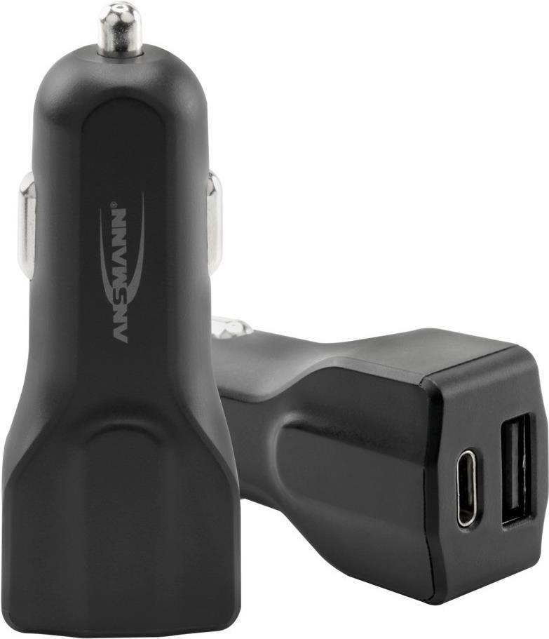 ANSMANN 240C - Auto-Netzteil - 20 Watt - 4 A - Ultra Fast Charge - 2 Ausgabeanschlussstellen (USB, USB-C) - Schwarz (1000-0021)