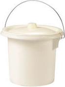 EDA Hygiene-Eimer, mit Metallgriff, 11,5 Liter, creme aus robustem Kunststoff, Durchmesser: 340 mm, Höhe: 270 mm - 1 Stück (019486 BE. CR S)