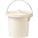 EDA Hygiene-Eimer, mit Metallgriff, 11,5 Liter, creme aus robustem Kunststoff, Durchmesser: 340 mm, Höhe: 270 mm - 1 Stück (019486 BE. CR S)