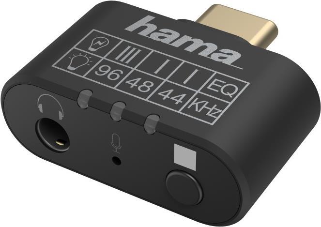 Hama Audio-Adapter, USB-C-Stecker - 3,5-mm-Klinke-Buchse, Equalizer, Mikrofon (00200302)
