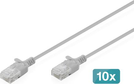 DIGITUS CAT6 U/UTP SLIM PA 10X5M GREY 10X 5M LSZH AWG 32/7 GREY (DK-1618-050S-10)