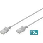 DIGITUS CAT6 U/UTP SLIM PA 10X5M GREY 10X 5M LSZH AWG 32/7 GREY (DK-1618-050S-10)