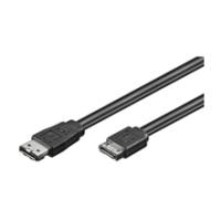 Wentronic Goobay HDD eSATA Kabel 1.5GBits / 3GBits / 6GBits, Schwarz, 0.5 m - SATA L-Typ-Stecker > eSATA I-Typ-Stecker (93246)