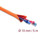 Delock Kabelschutzschlauch selbstschließend doppellagig mit Verschleißanzeige 5 m x 10 mm orange