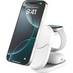 Belkin UltraCharge 3-in-1 Qi2 Kabelloses Ladegerät magnetisch faltbar 25W weiß (WIZ037KQWH) (geöffnet) (geöffnet)