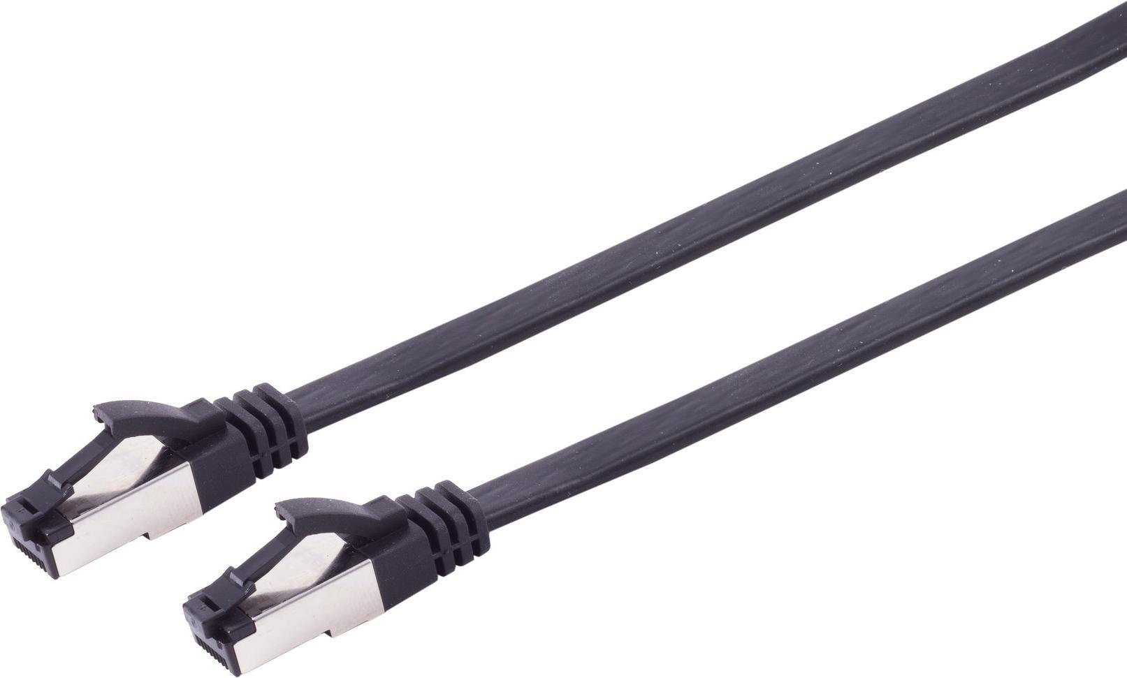 S-CONN S/CONN maximum connectivity Netzwerk-Patchkabel CAT 8.1 U/FTP PIMF, flach TPE schwarz 7,5m (0