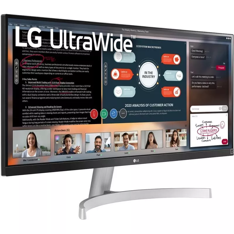 LG 29WN600-W Computerbildschirm 73,7 cm (29" ) 2560 x 1080 Pixel UltraWide Full HD LED Silber [Energieklasse F] (29WN600-W) (B-Ware)