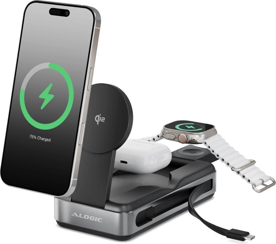 Alogic Roam 6-in-1 Powerbank 21.000 mAh with Qi2+ USB-C (R20KWCPB100W)