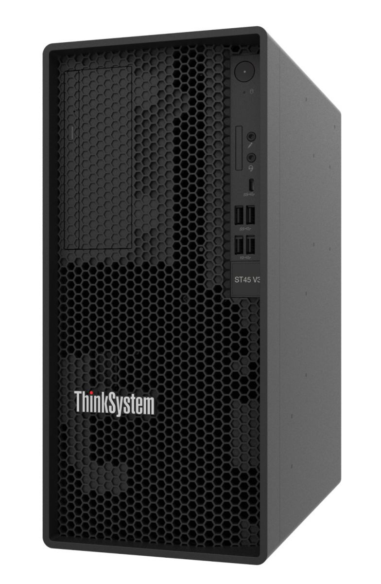 Lenovo ThinkSystem ST45 V3 7DH5 Tower Server AMD EPYC 4124P 3.8 GHz 16 GB RAM 1.92 TB SSD Schwarz