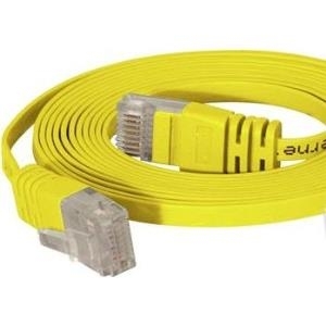 Patchkabel UTP cat. 6. slim-line. 0.25m. gelb Für 10 Gigabit/s, halogenfrei, mit besonders schmalem Knickschutz (778003y)