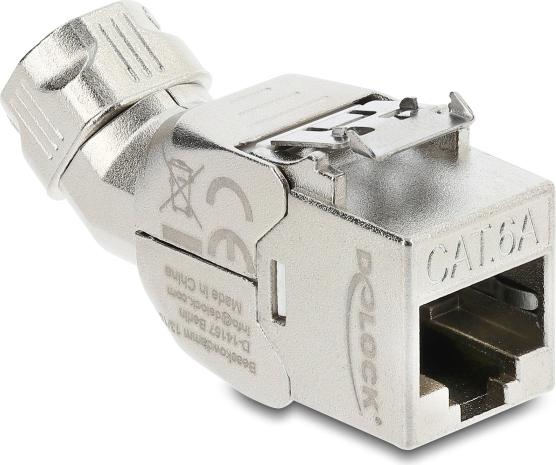 Delock Keystone Modul RJ45 Buchse zu LSA Cat.6A mit Metall Latch (90801)