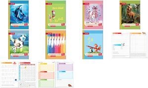 ROTH Hausaufgabenheft Hurra Schule Klipp & Klar liniert DIN A5 ohne Rand, 96 Blatt (89489)