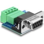 Delock D-Sub 9 Pin Buchse zu 4 Pin Terminalblock Adapter mit DIP-Schalter und 120 Ohm Abschlusswiderstand für CAN / LIN (91294)