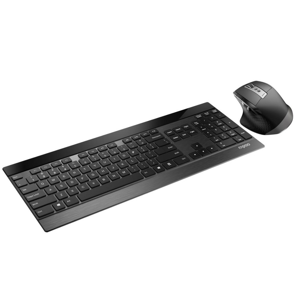 Rapoo 9900M Kabelloses Tastatur-und-Maus-Set 2,4 GHz Bluetooth Schwarz