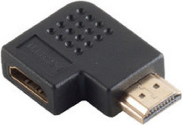 S/CONN maximum connectivity Adapter, HDMI-Stecker auf HDMI-Kupplung, Winkelausführung 90° Version, vergoldete Kontakte, 4K2K kompatibel (77412)