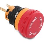 Delock Pilzkopf Taster zum Einbau 16 mm 2 x Lötanschluss Kunststoff 26 mm Ø (22120)