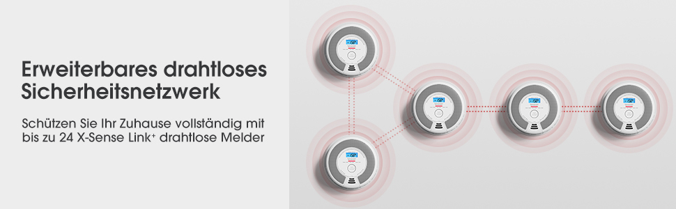 X-Sense SC07-W Rauch- und Kohlenmonoxidmelder Kabellos Weiß