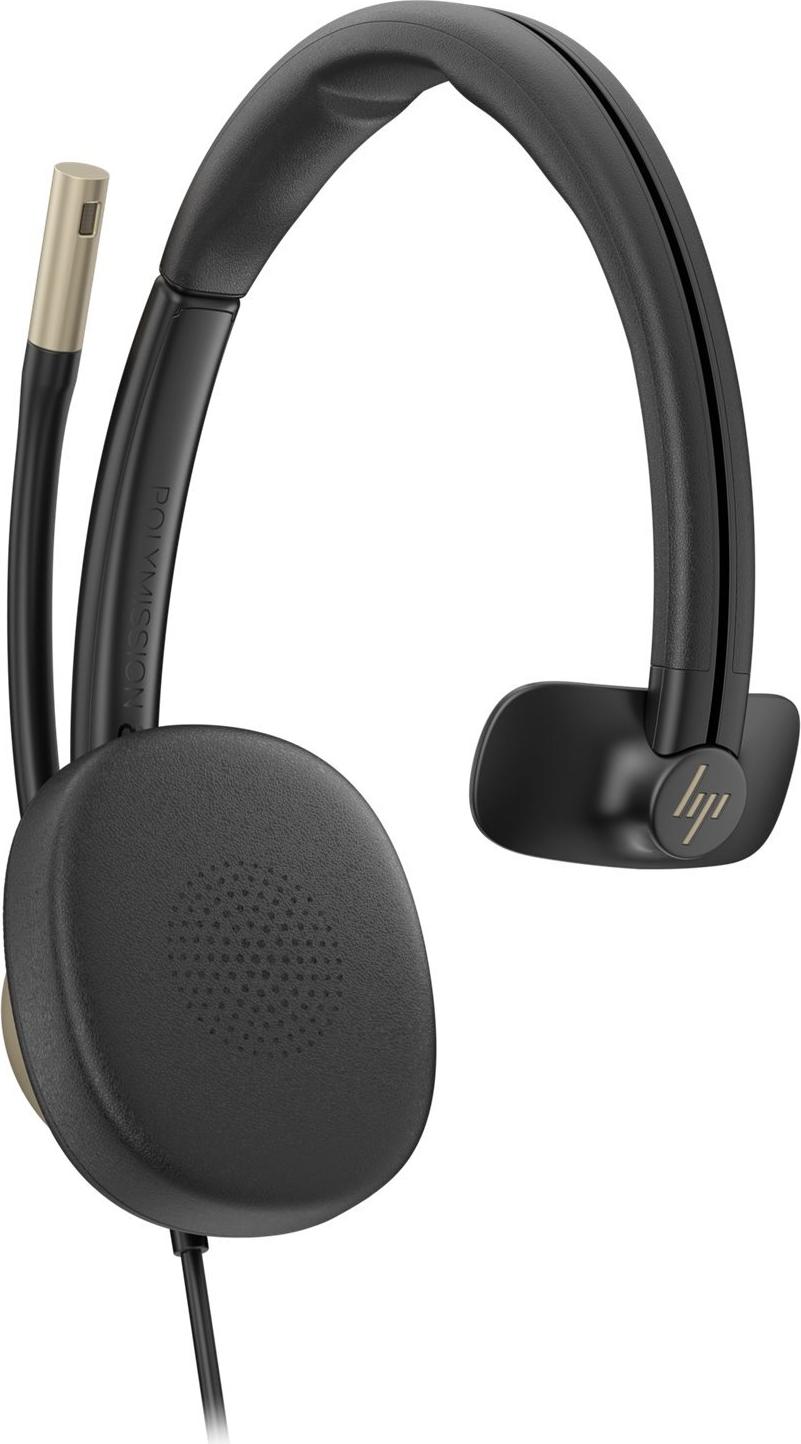 HP Poly Mission 815 On-Ear Mono Headset kabelgebunden USB-A USB-C ANC Schwarz