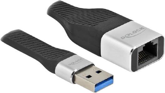 Delock - Netzwerkadapter - USB 3,2 Gen 1 - Gigabit Ethernet - Schwarz, Silber (86937)