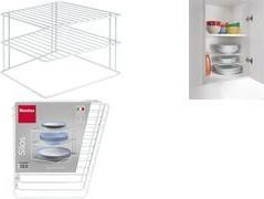 metaltex Eckschrankeinsatz Silos, 2 Etagen, weiß Material: plastifizierter (LDPE) Draht, zusätzliche - 1 Stück (364202014)