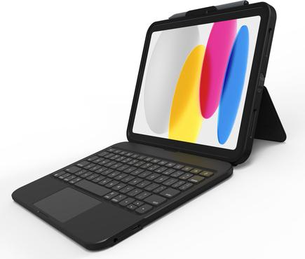 ZAGG Tough Keys Tastatur-Case für Apple iPad 10.9" (10. Gen), QWERTZ, Trackpad, Schwarz (103117079)