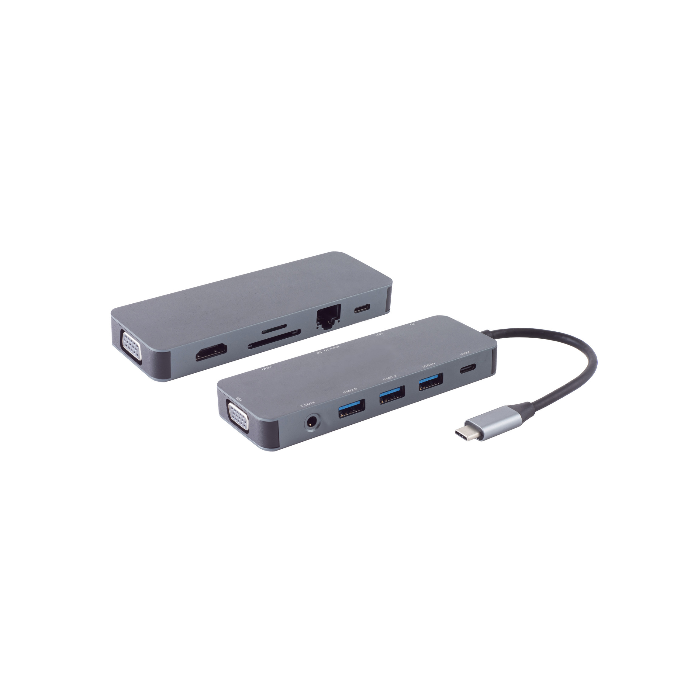 ShiverPeaks BASIC-S 11in1 USB-C Dockingstation Grau