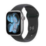Apple Watch Series 11 GPS 42mm Space Grey Aluminiumgehäuse mit Black Sport Band M/L