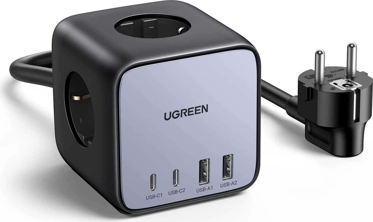 UGREEN DigiNest Cube Power Strip (3 AC outlets + 65W 2A2C) (60167)