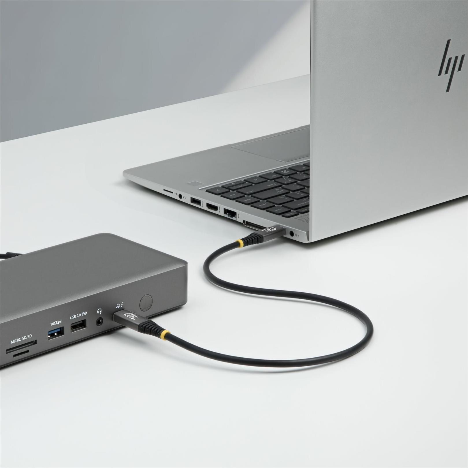 STARTECH.COM 1,5m USB4 Kabel 80Gbps USB-IF-zertifiziertes USB-C Ladekabel 240W 8K 120Hz-4K 240Hz DP2.1monitorkabel Thunderbolt 4 (CC150CM80GUSB4CABLE)