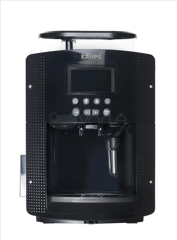Krups EA 8160. Bauform: Freistehend, Produkttyp: Espressomaschine. Fassungsvermögen Wassertank: 1,8 l. Behälter für gebrühten Kaffee: Tasse. Kaffeezubereitungstyp: Vollautomatisch. Anzahl der Ausflüsse: 2. Kaffee-Einfüllart: Kaffeebohnen, Eingebautes Mahlwerk. Display-Typ: LCD. Leistung: 1450 W. Produktfarbe: Schwarz (EA8160)