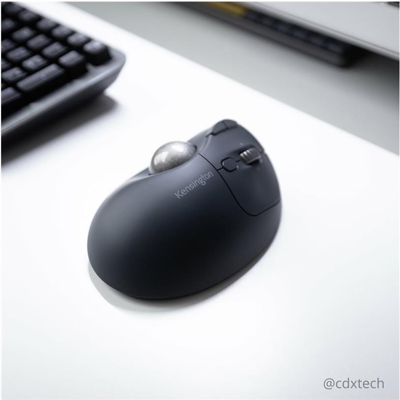 Kensington Pro Fit Ergo TB550 Trackball EQ Kabellos Bluetooth/2,4 GHz Schwarz, Blau-Grau