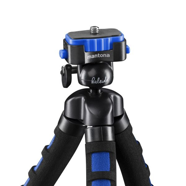 Mantona Kaleido Flex leichtes Flex-Stativ 27 cm mit 360° Kugelkopf Ocean Blue