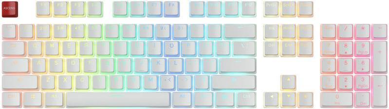 Glorious Aura Keycaps - 105 Keycaps, ANSI, US-Layout, weiß (G-104-WAURA)