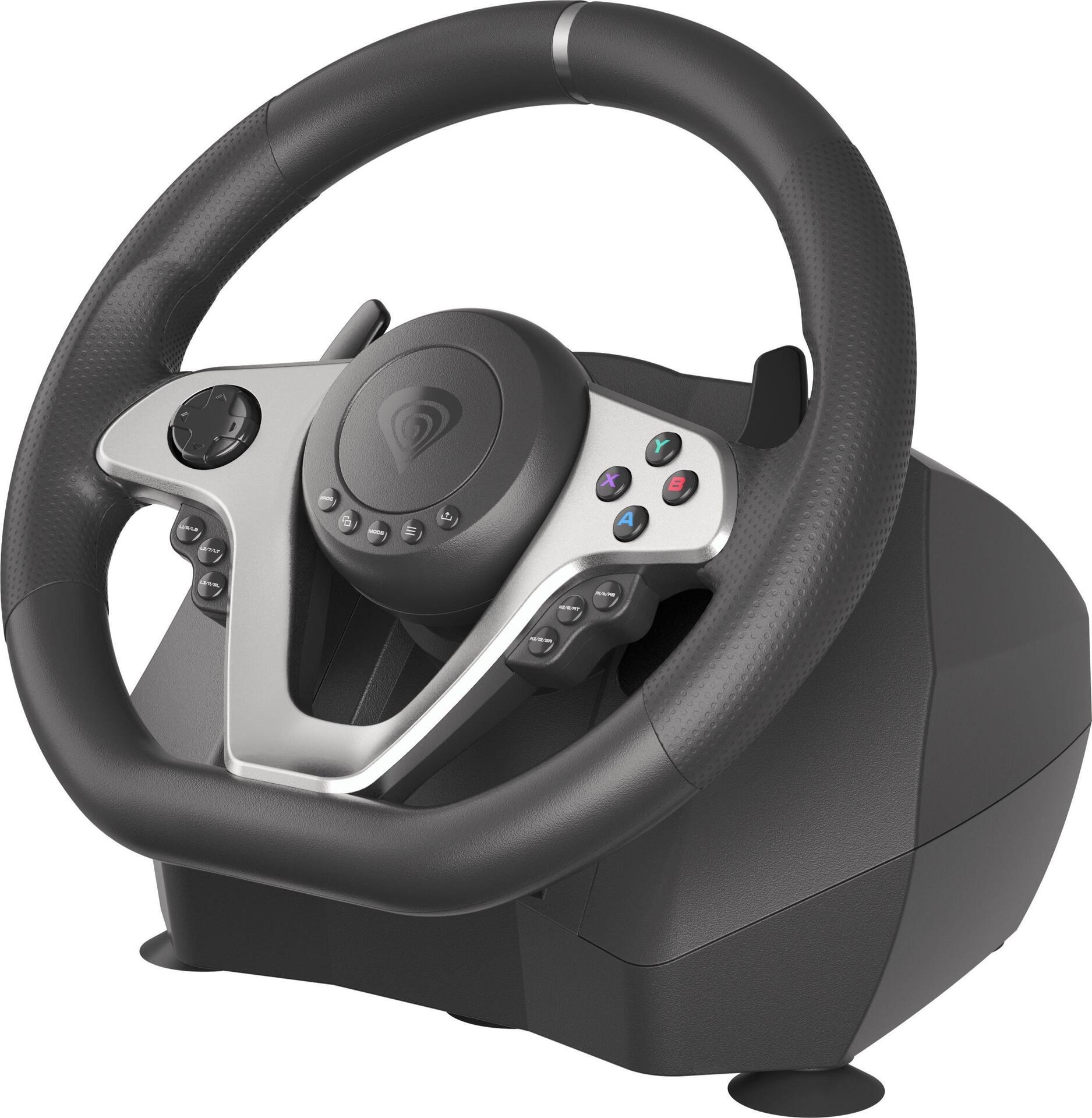 Genesis Seaborg 400 Lenkrad- und Pedale-Set Kabelgebunden USB Schwarz, Silber