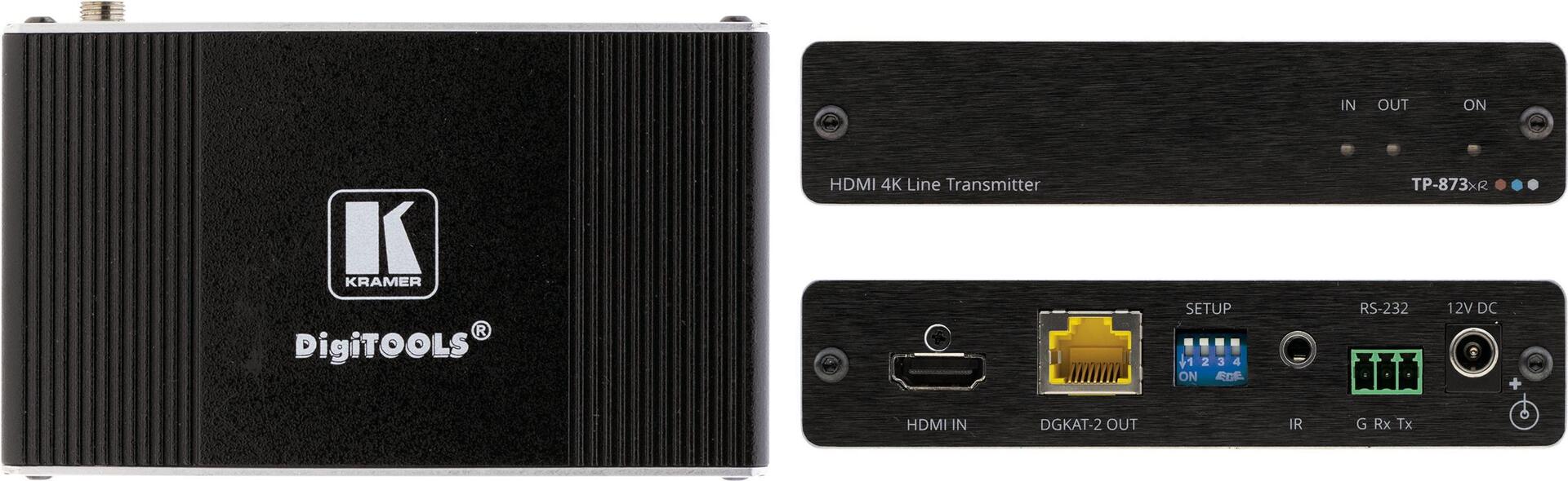 KRAMER ELECTRONICS TP-873XR - 4K60 4:4:4 HDR HDMI Compact PoC Transmitter with RS-232 & IR over Long-Reach DGKat 2.0 (50-80526090)