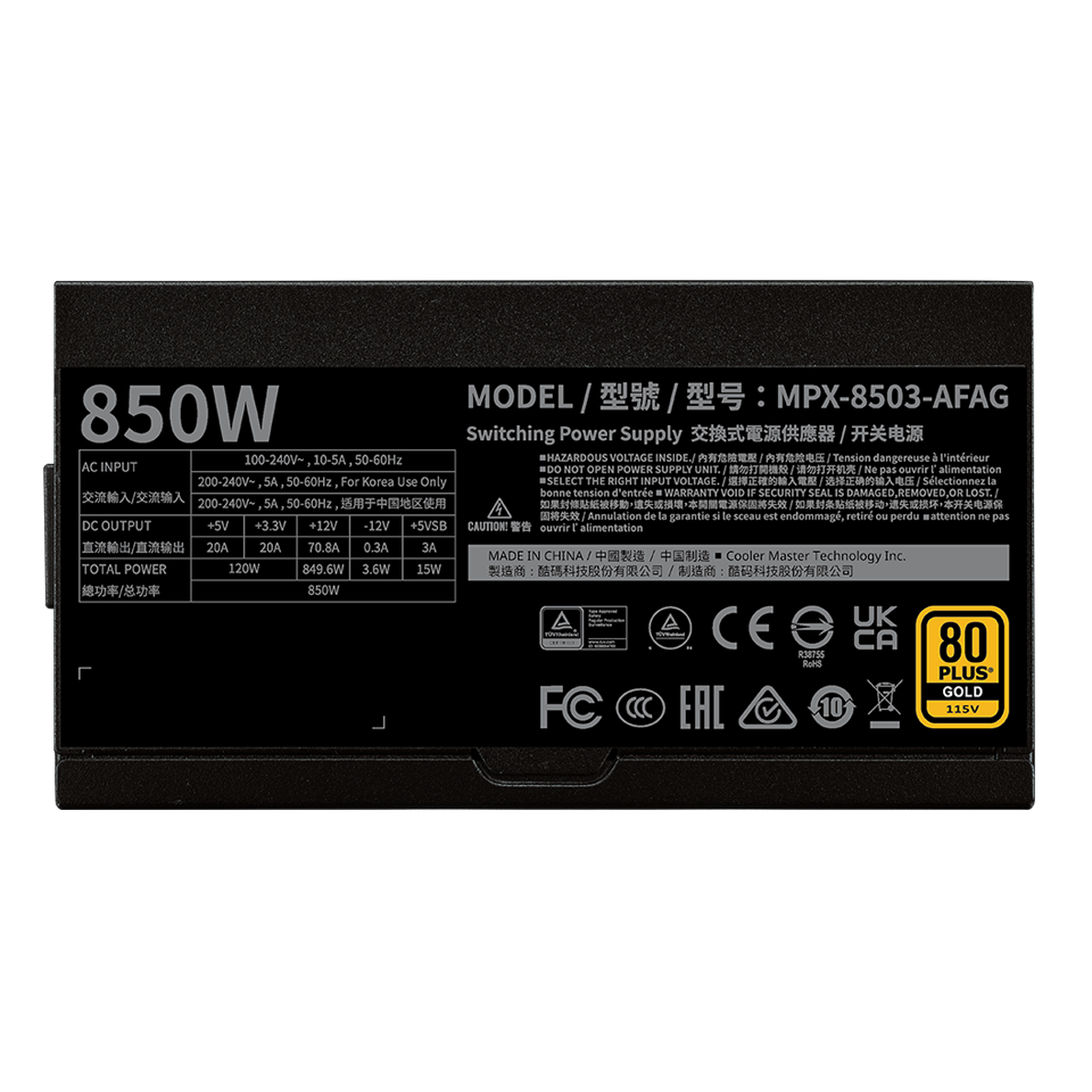 Cooler Master GXII 850W Netzteil ATX 3.1 80 PLUS Gold 850 Watt Schwarz